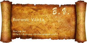 Boross Viola névjegykártya